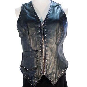 HARLEY-DAVIDSON Authentic Studded Leather Biker Motorcycle Vest Women's M